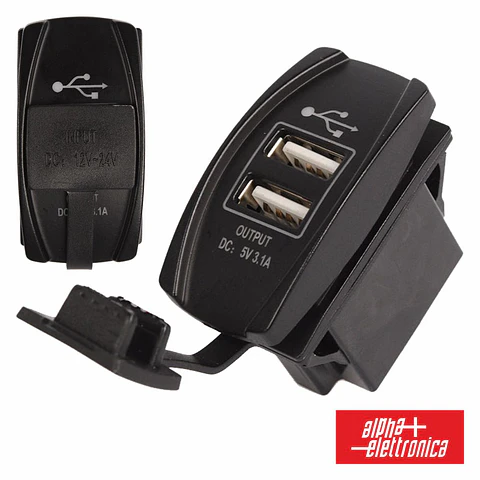 TOMADA USB DUPLA DE EMBUTIR 12-24VDC P/ 5VDC