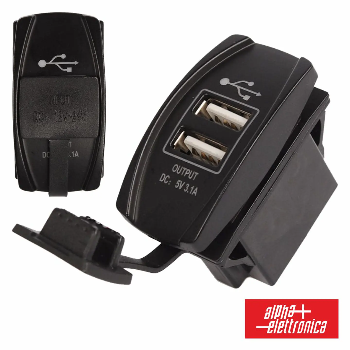 TOMADA USB DUPLA DE EMBUTIR 12-24VDC P/ 5VDC 1