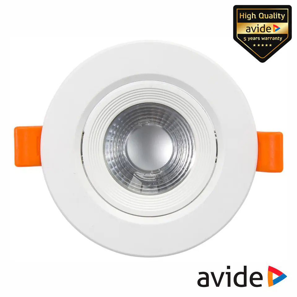 Painel LEDS Redondo 7W 90mm 3000K 550lm AVIDE 1