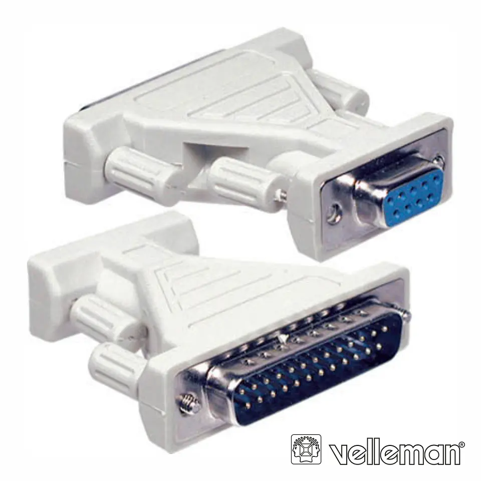 FICHA ADAPTADORA D-SUB 9P MACHO / D-SUB 25P FÊMEA 1