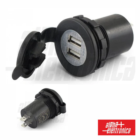 TOMADA USB DUPLA DE EMBUTIR 12-28VDC P/ 5VDC