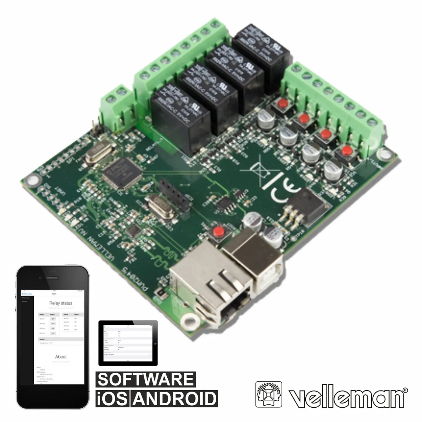 KIT PLACA DE RELÉS ETHERNET VELLEMAN 1