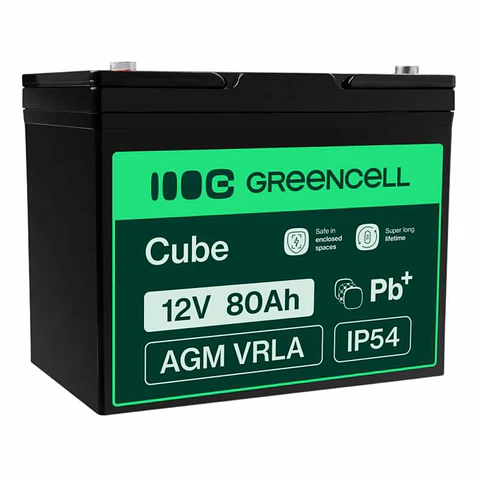 Bateria Chumbo Gel AGM 12V 80A GREEN CELL