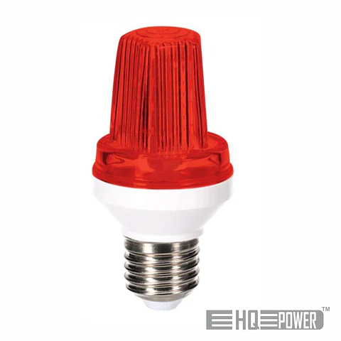 LÂMPADA ESTROBOSCÓPICA E27 LED 3W VERMELHA HQ POWER