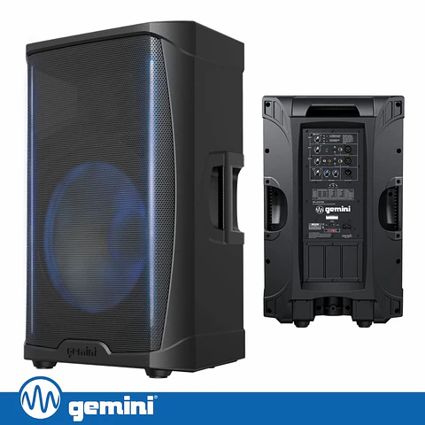 Coluna Amplificada 15" 1200W AUX/BT/TWS GEMINI