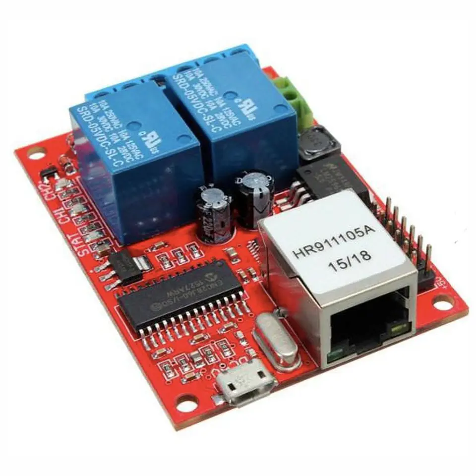 Kit Placa De Relés Controlada Por Internet 2 canais TCP/UDP 1