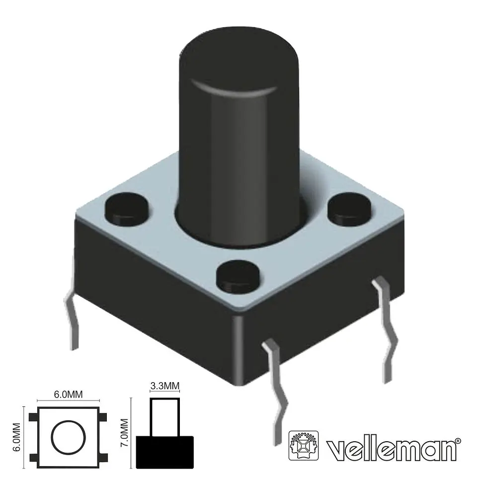 COMUTADOR MICRO SWITCH 6x6MM ALTURA 7MM VELLEMAN 1