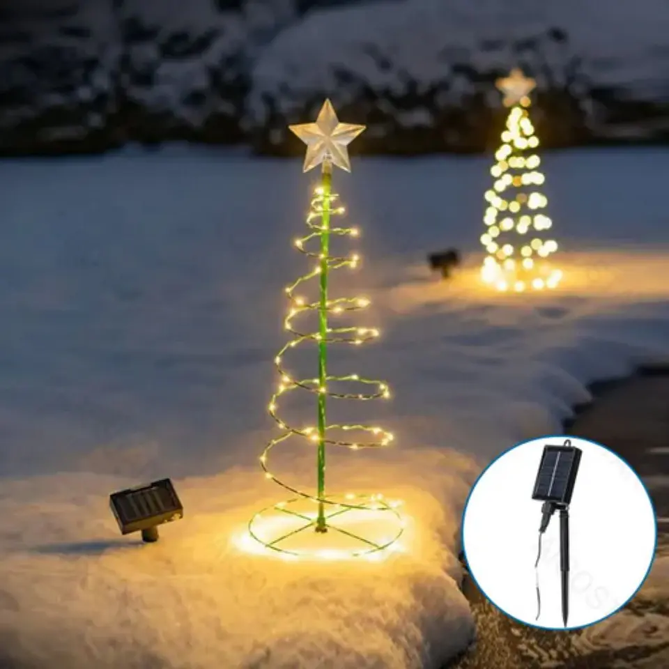 Decoração de Natal LED Formato Árvore IP65 C/ Painel Solar 1