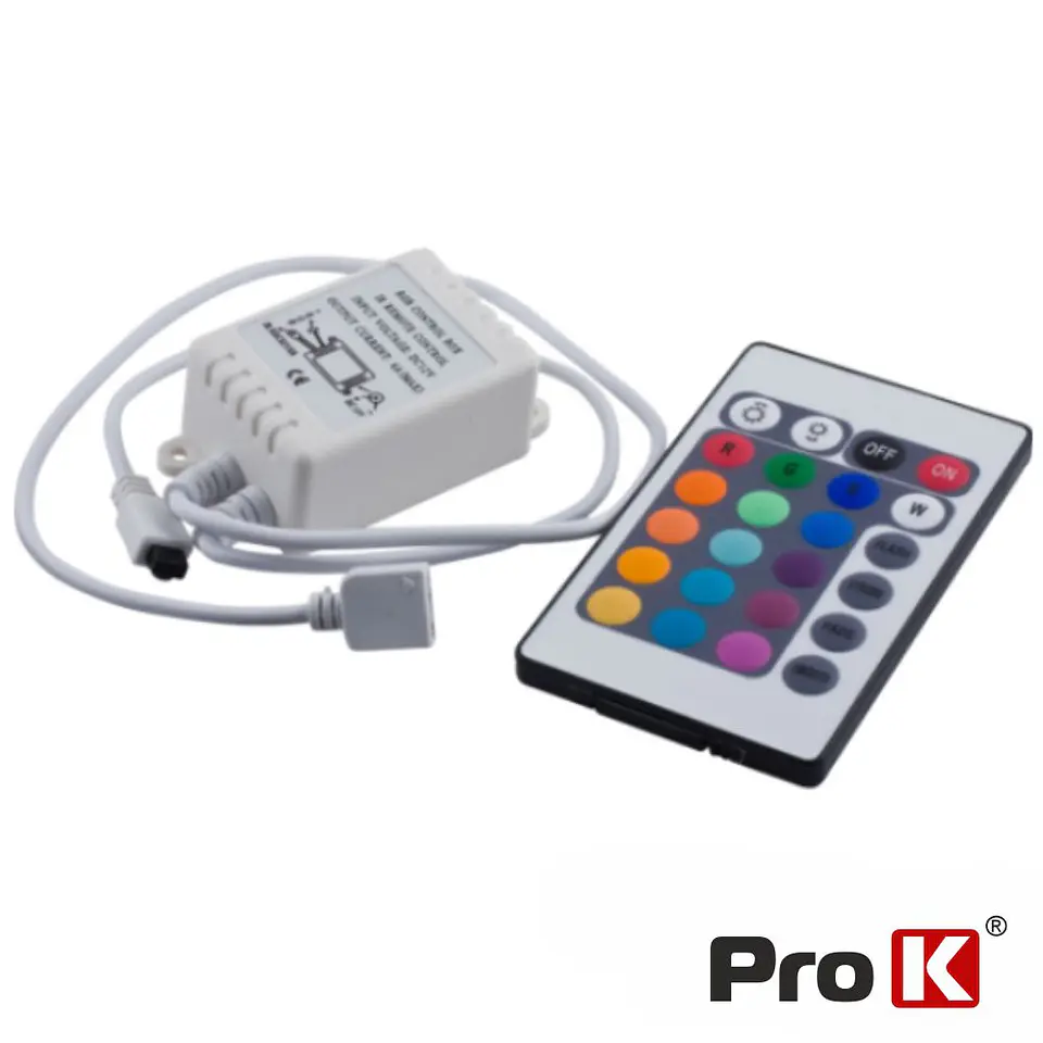 CONTROLADOR P/ FITA LEDS RGB 12V C/COMANDO PROK 1
