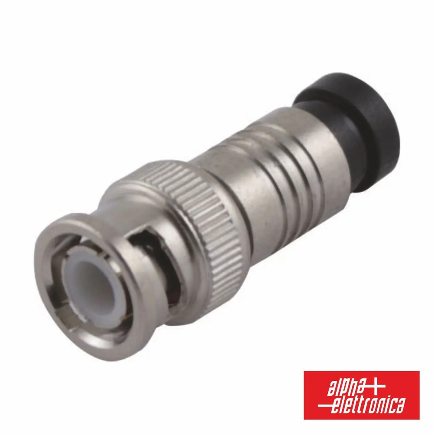 Ficha BNC Macho Preta De Compressão 1