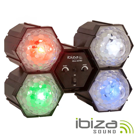 PROJETOR LUZ C/ 4 MÓDULOS LED RGBW MIC IBIZA