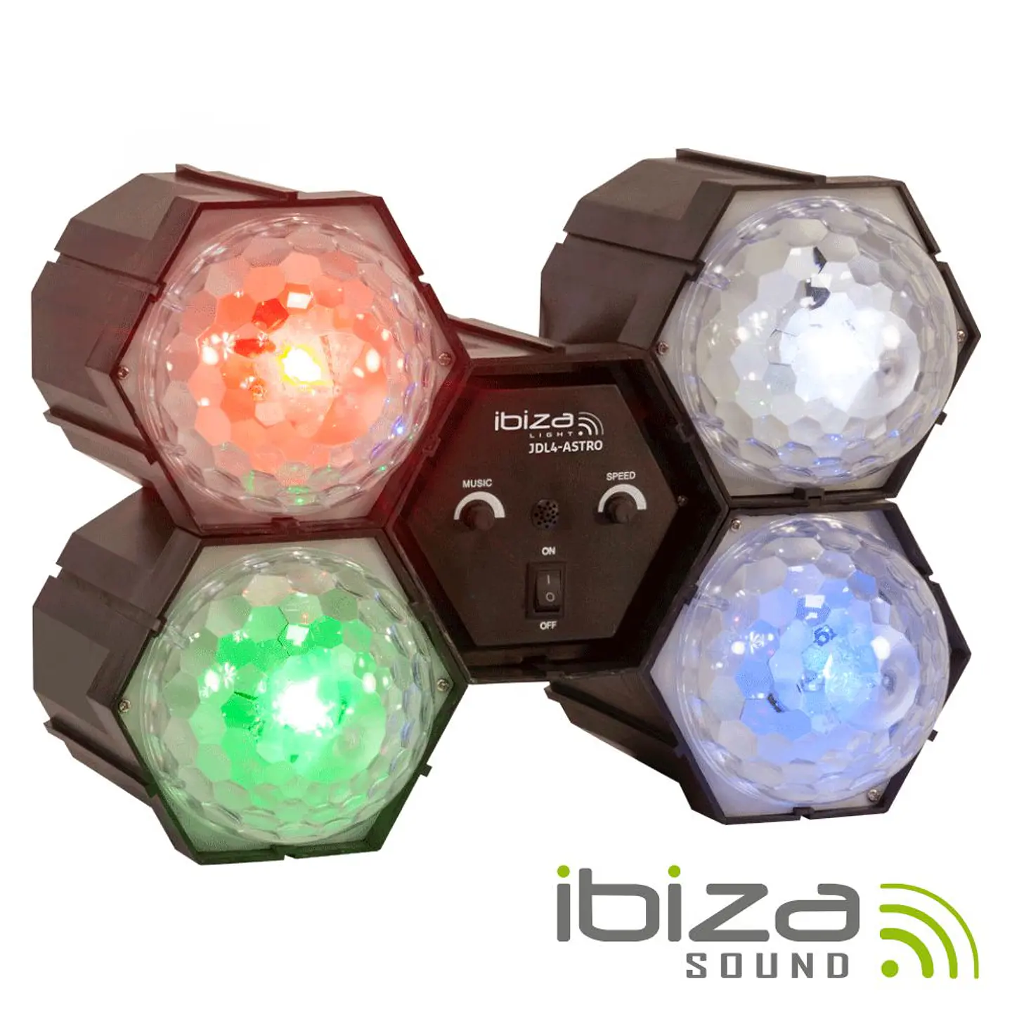 PROJETOR LUZ C/ 4 MÓDULOS LED RGBW MIC IBIZA 1