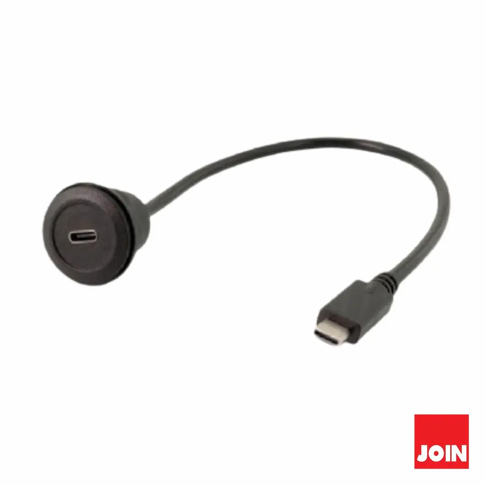 Cabo Adaptador USB-C Fêmea Painel / USB-C Macho 30cm JOIN 1