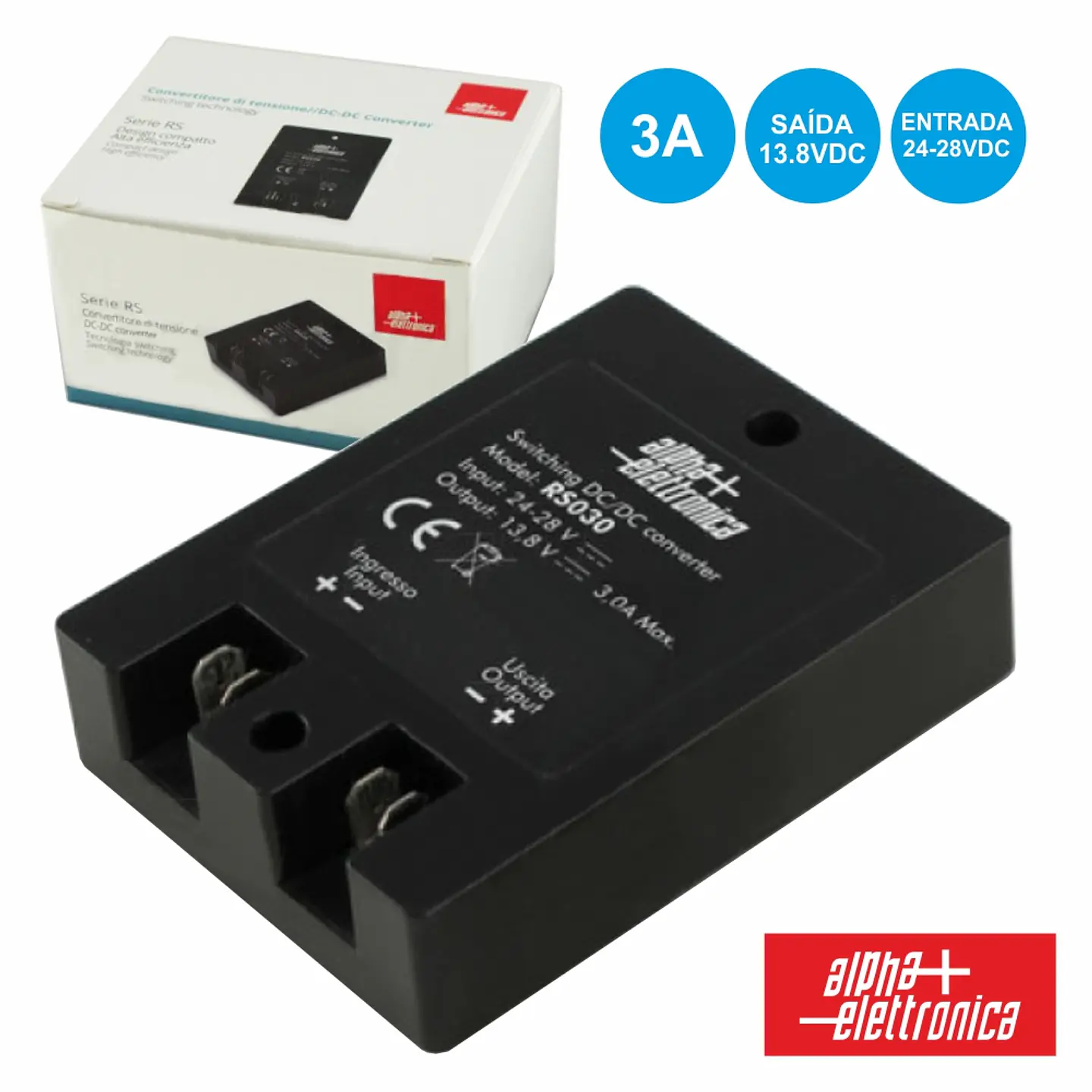 CONVERSOR 24VDC-13.8VDC 3A IP20 1