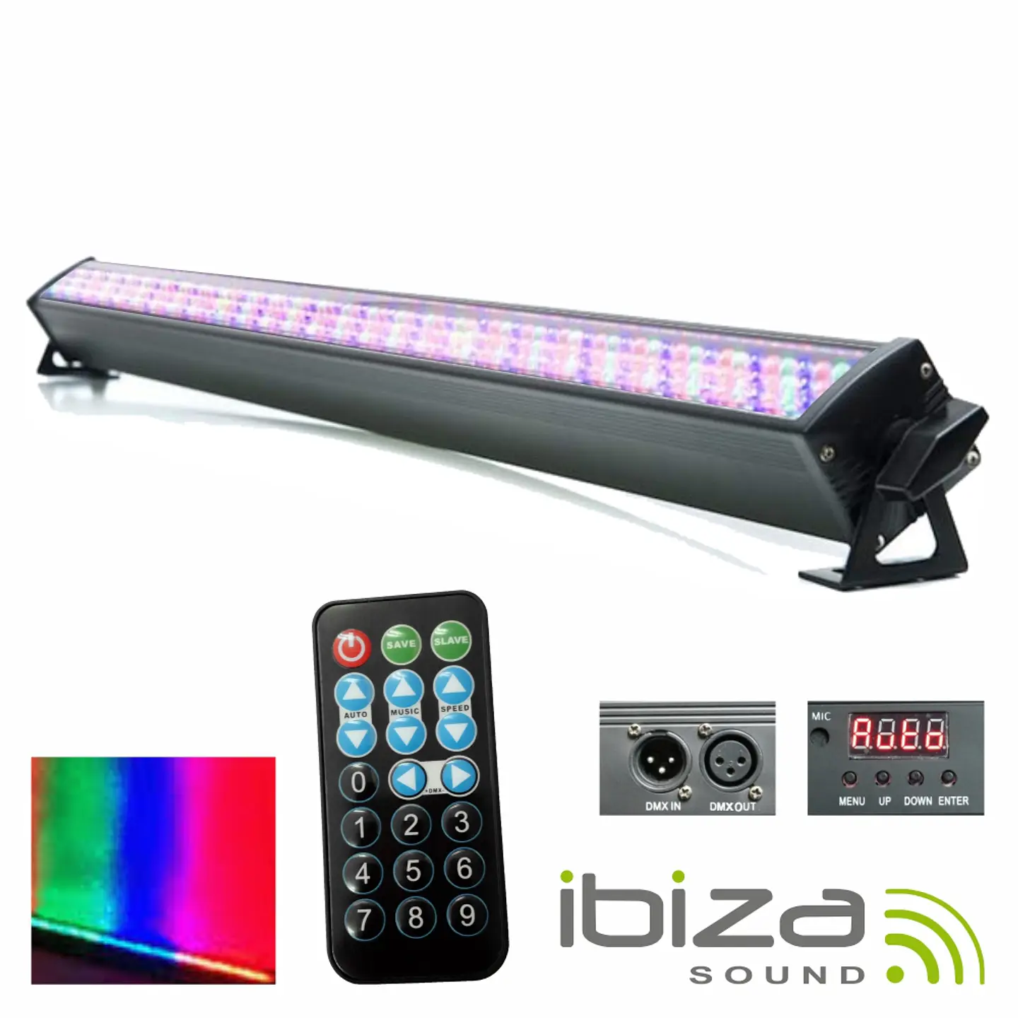 BARRA DE LEDS C/ STROBE 240 LEDS 10MM RGB DMX IBIZA 1