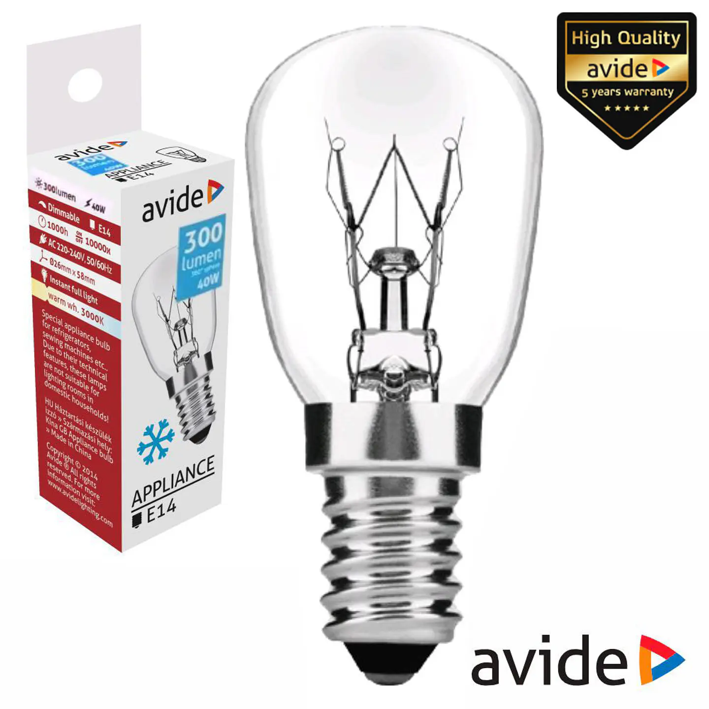 Lâmpada E14 40W 230V Frigorífico AVIDE 1