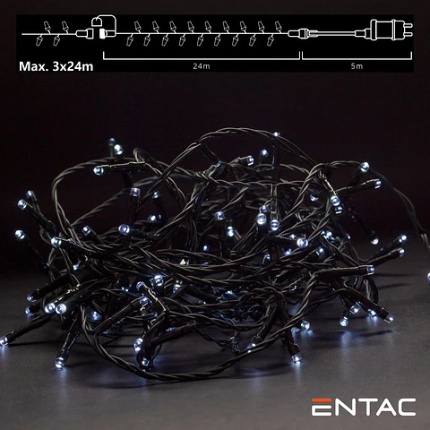 Grinalda 240 LEDs 6400K 24m C/ Alimentador ENTAC