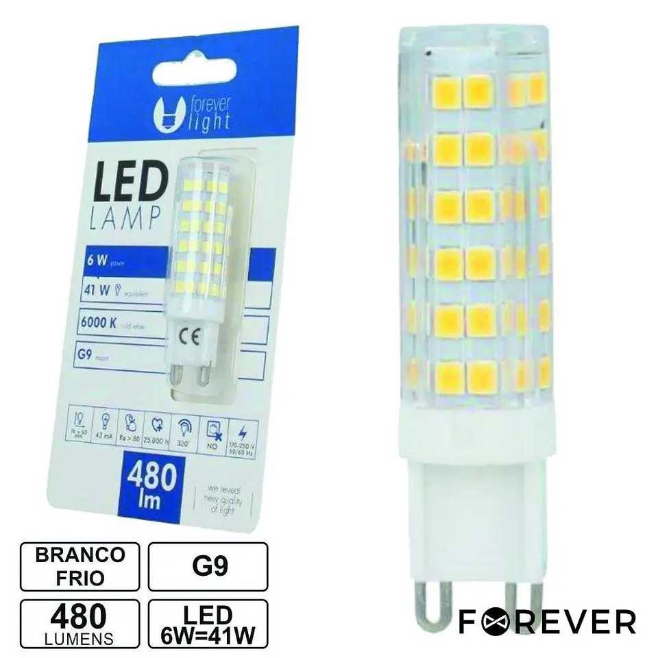 LÂMPADA G9 6W=41W 230V BRANCO FRIO 480LM 1