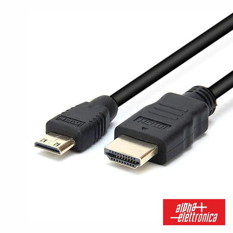 Cabo HDMI Dourado Macho / Mini HDMI Macho Preto 1.5m ALPHA