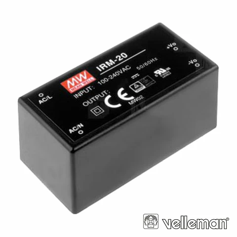 FONTE DE ALIMENTAÇÃO MEANWELL SAÍDA SIMPLES CÁPSULA 20W 12V