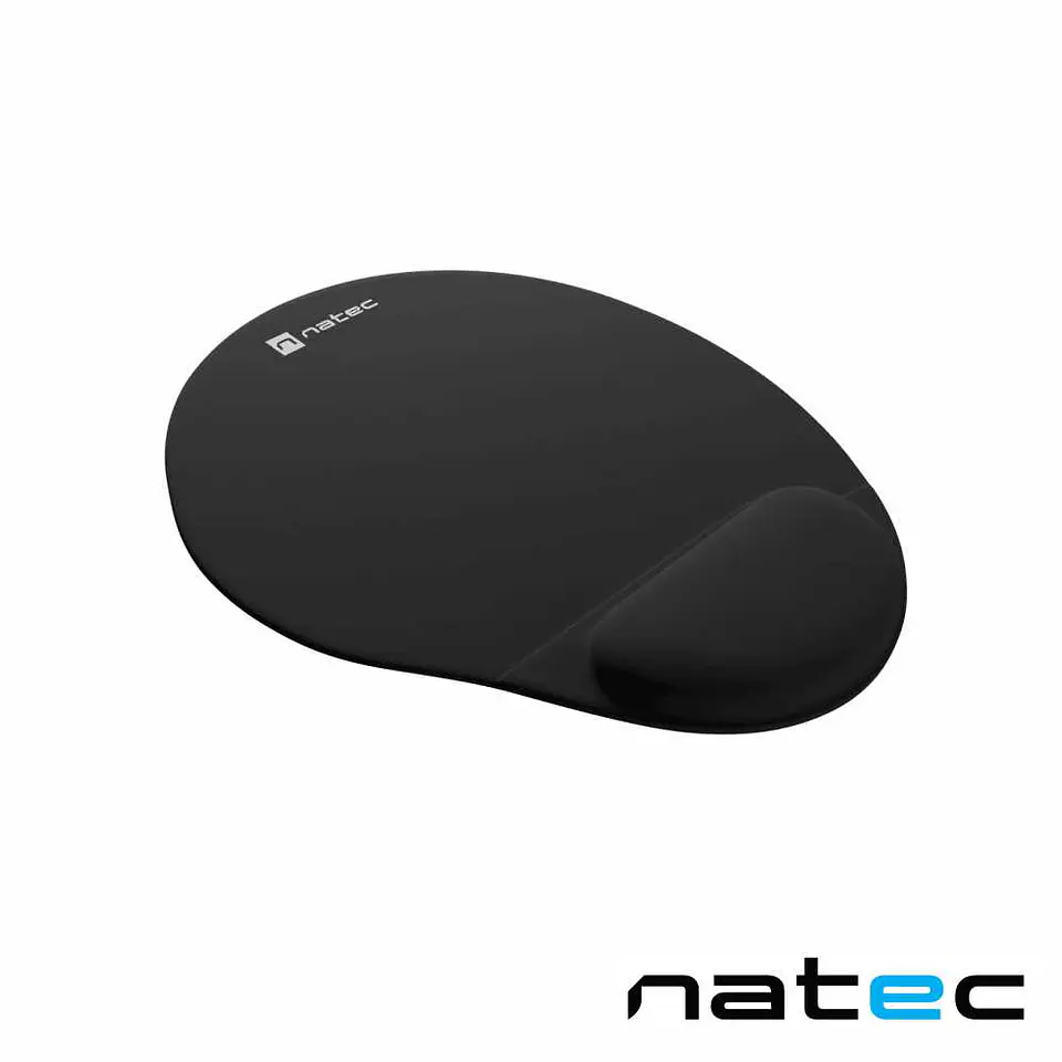 Tapete De Rato Ergonómico MARMOT C/ Apoio Em Gel Preto NATEC 1