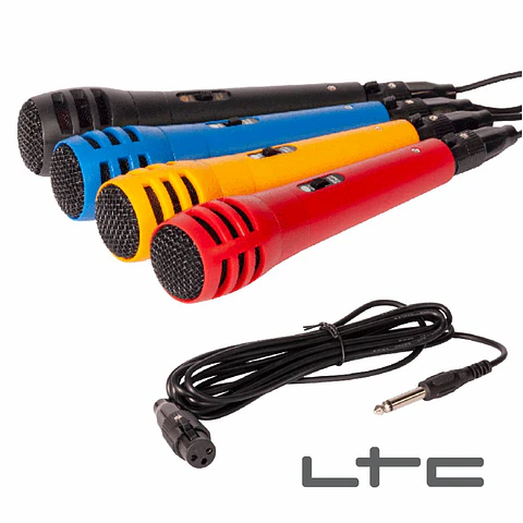 Conjunto 4 Microfones Coloridos LTC