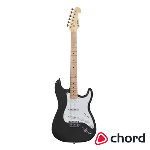 Guitarra Elétrica 3 Pickups Single Coil Maple Preto CHORD