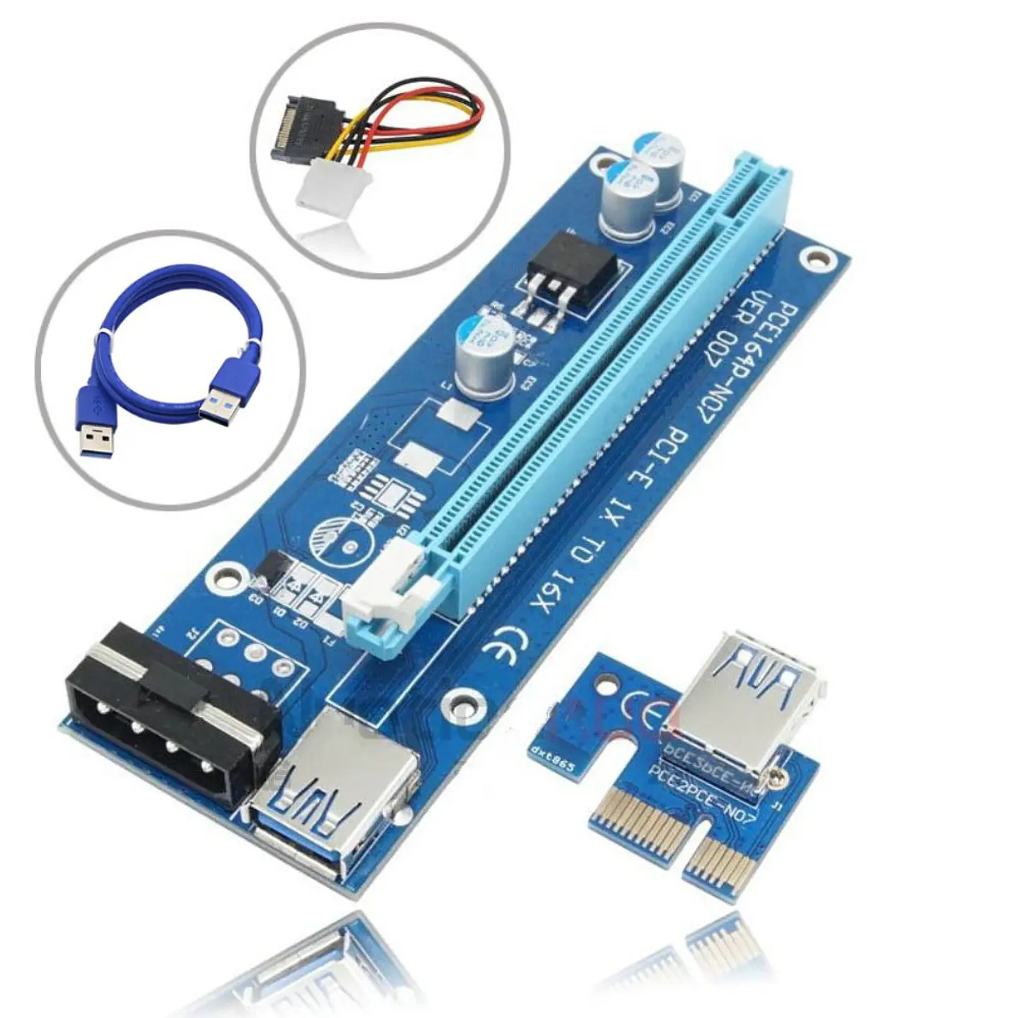 Adaptador PCI-E 1x P/ PCI-E 16x Card Riser P/ Mining 1