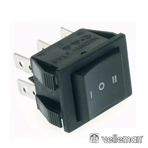 INTERRUPTOR BASCULANTE 10A-250V DPDT ON-OFF-ON VELLEMAN