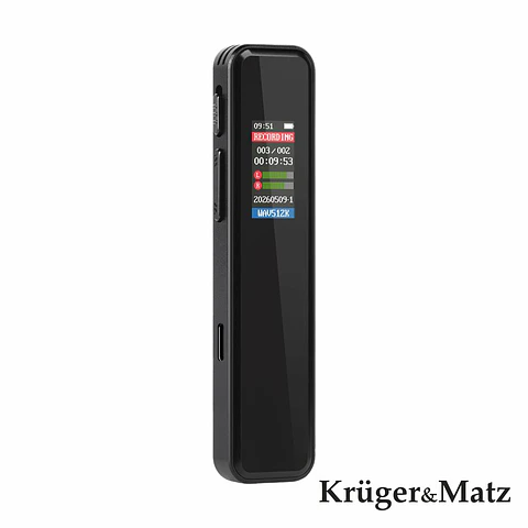Gravador de Voz Digital Visor LCD 8GB USB-C KRUGERMATZ