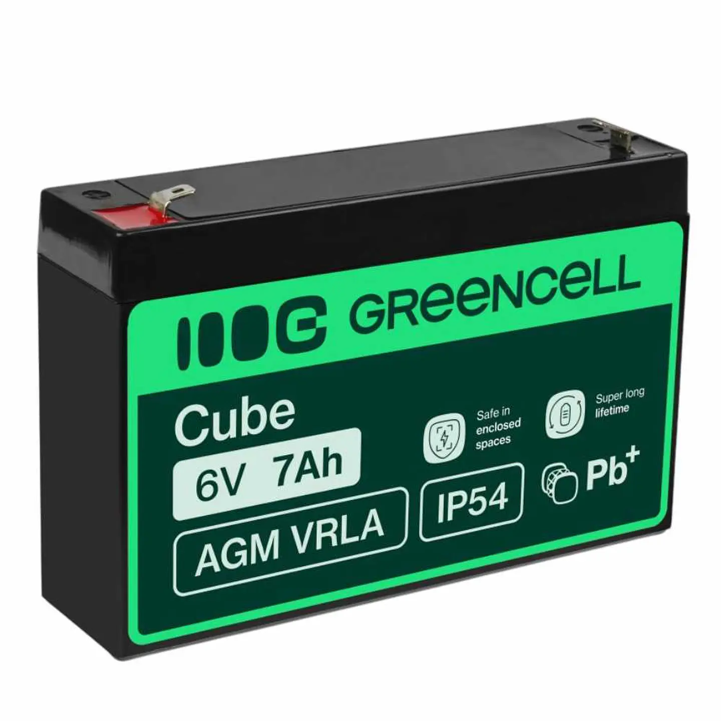 Bateria Chumbo Gel AGM 6V 7A GREEN CELL 1
