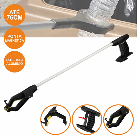 PINÇA P/ LIXO DOMÉSTICO E JARDIM ALUMÍNIO 76CM