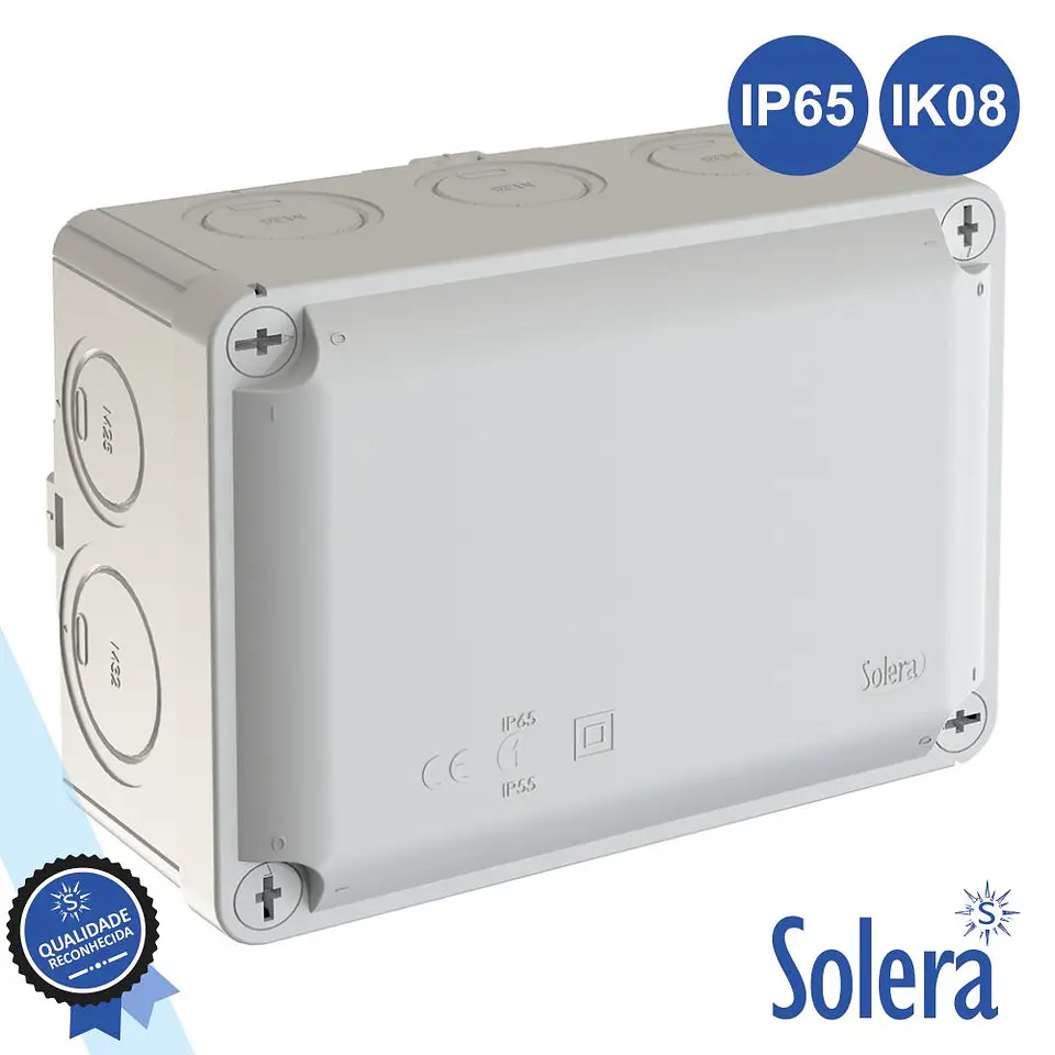CAIXA DE PASSAGEM ESTANQUE 153x110x65MM IP65 IK07 SOLERA 1