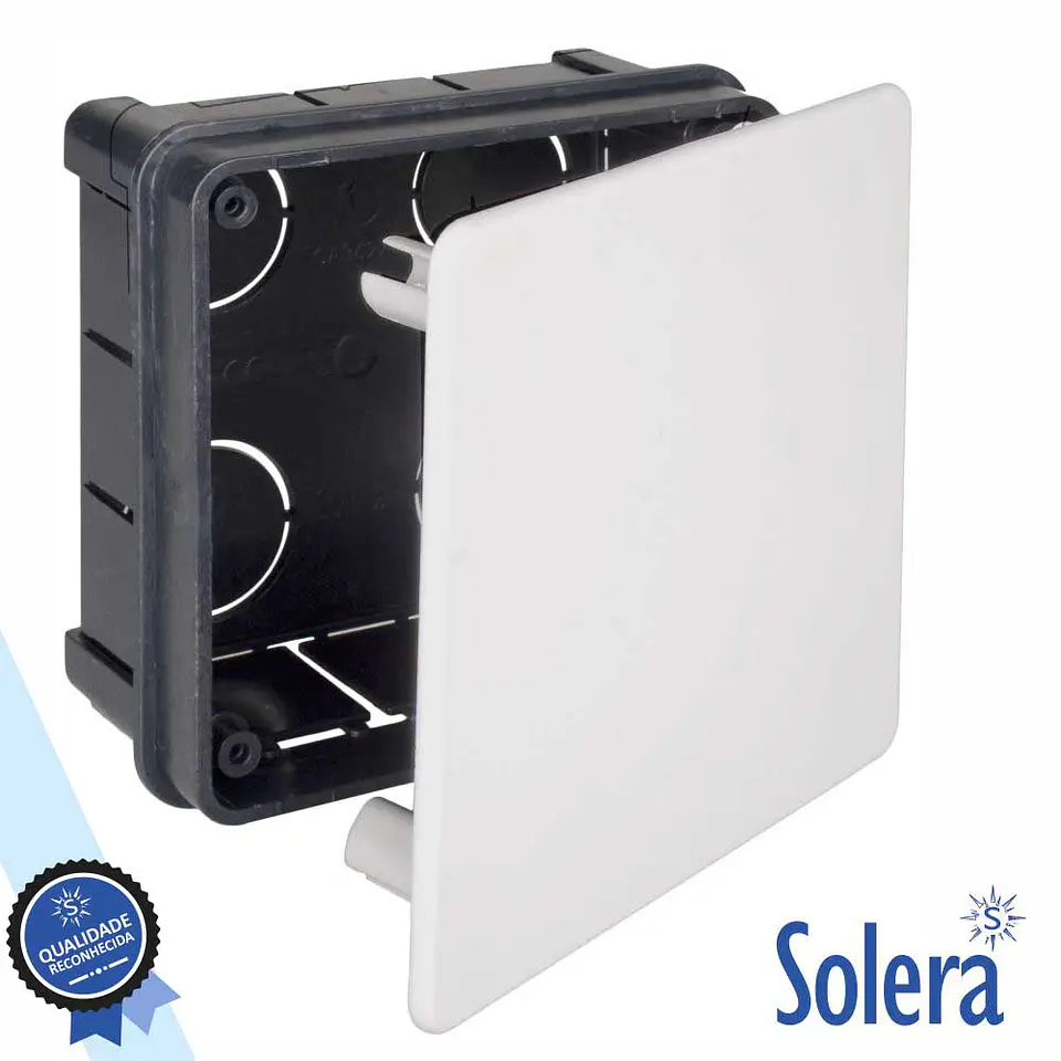 CAIXA DE PASSAGEM EMBUTIR C/ 12 ENTRADAS 100x100x45MM SOLERA 1