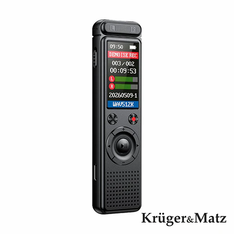 Gravador de Voz Digital Visor LCD 8GB USB-C KRUGERMATZ