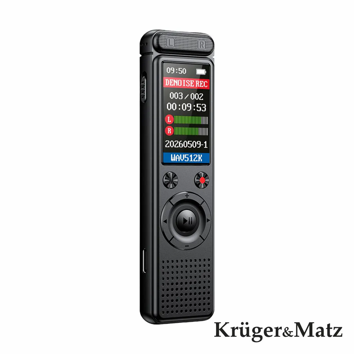 Gravador de Voz Digital Visor LCD 8GB USB-C KRUGERMATZ 1