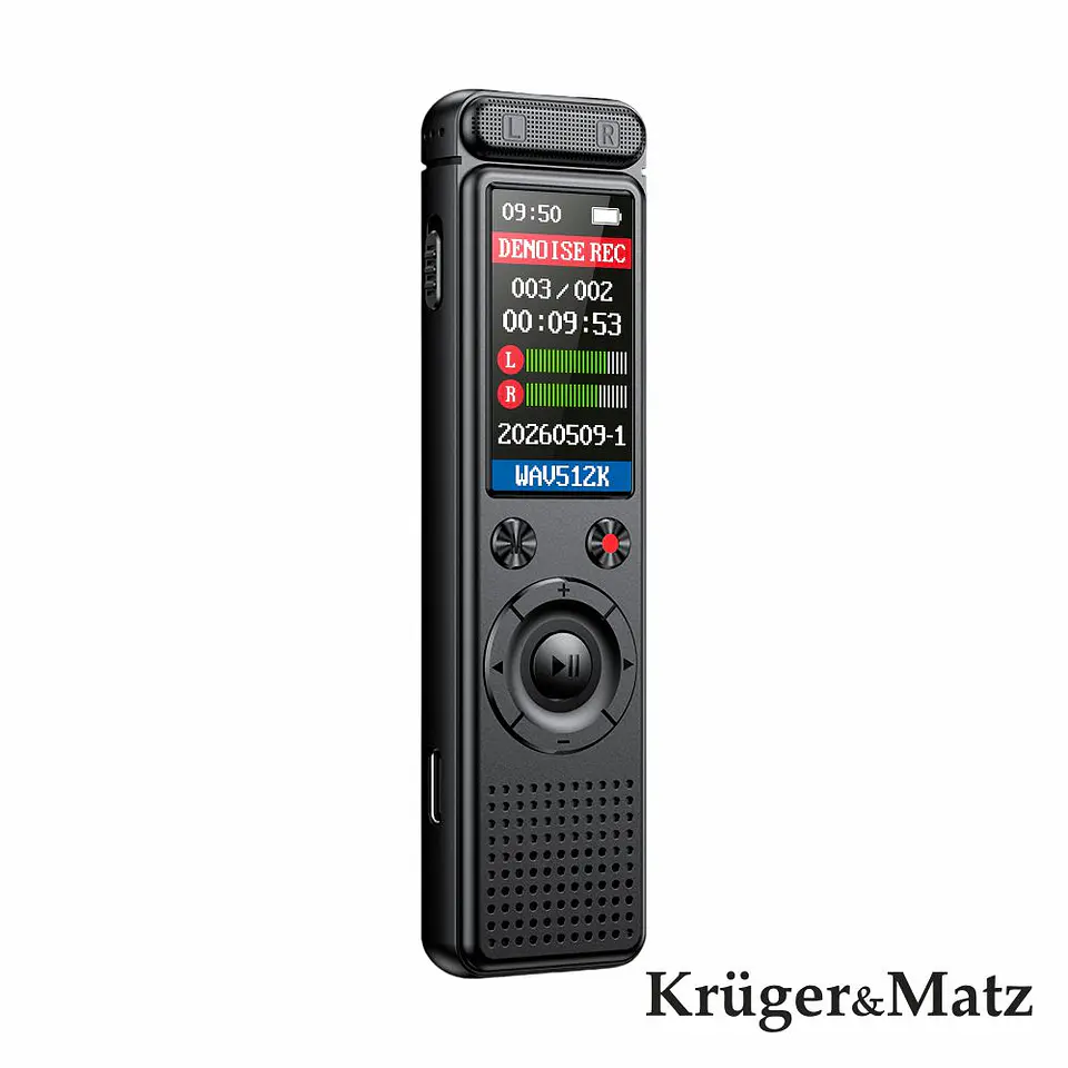Gravador de Voz Digital Visor LCD 8GB USB-C KRUGERMATZ 1