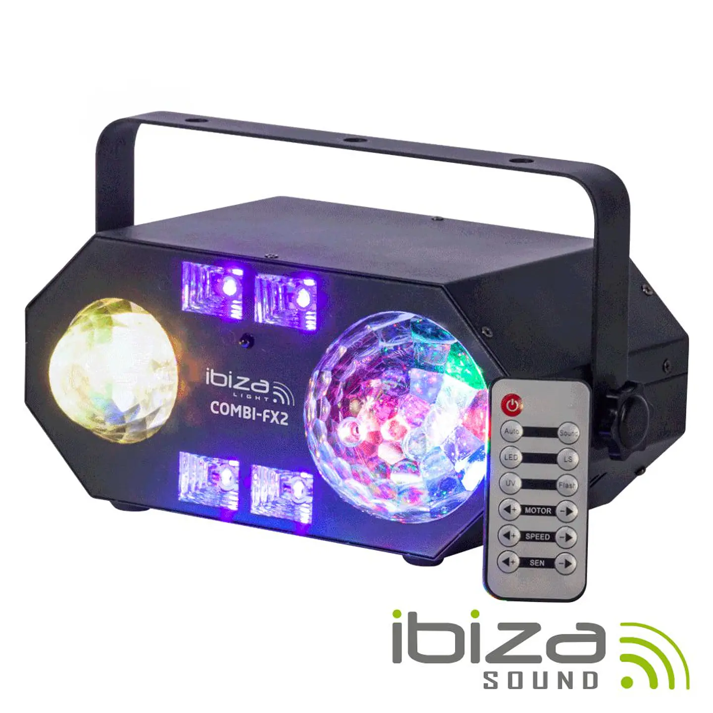 PROJETOR 4EM1 ASTRO EFEITO ÁGUA RGBW UV STROBE IRC IBIZA 1
