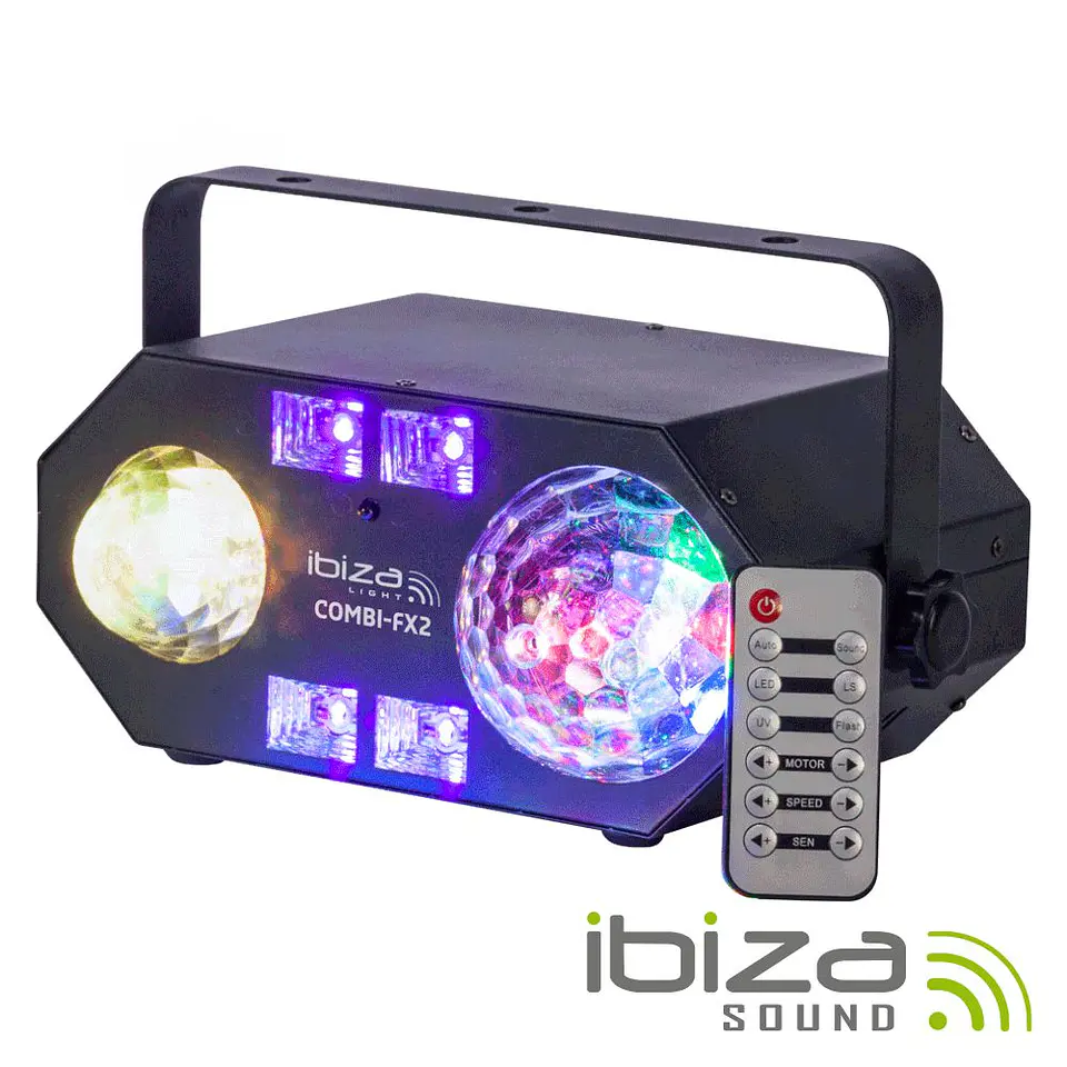 PROJETOR 4EM1 ASTRO EFEITO ÁGUA RGBW UV STROBE IRC IBIZA 1
