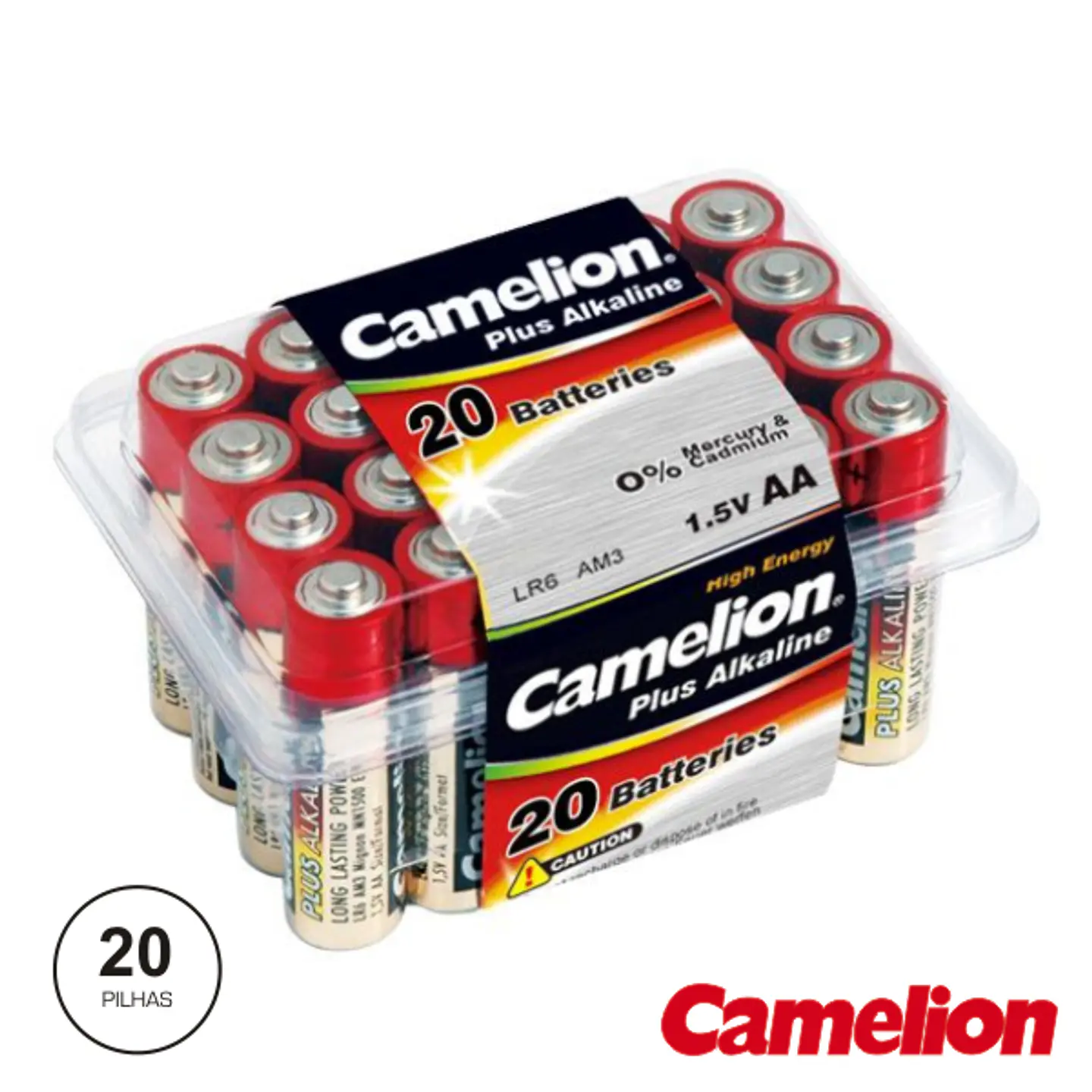 PILHA ALCALINA LR6/AA 1.5V 20X BLISTER CAMELION 1