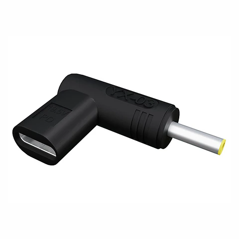 Ficha Adaptadora USB-C Fêmea / Ficha DC 4.0x1.7mm Macho