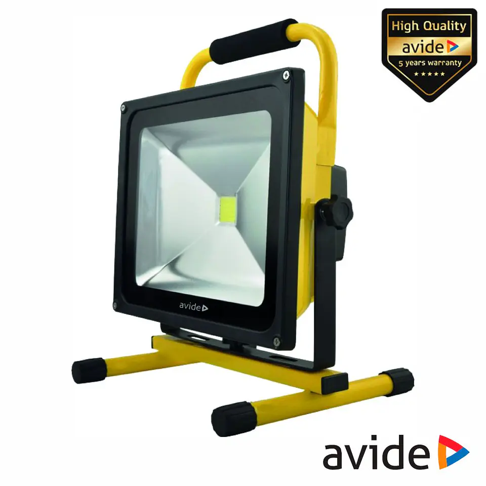 Foco LED Portátil Recarregável 50W 4000k 2750lm IP65 AVIDE 1