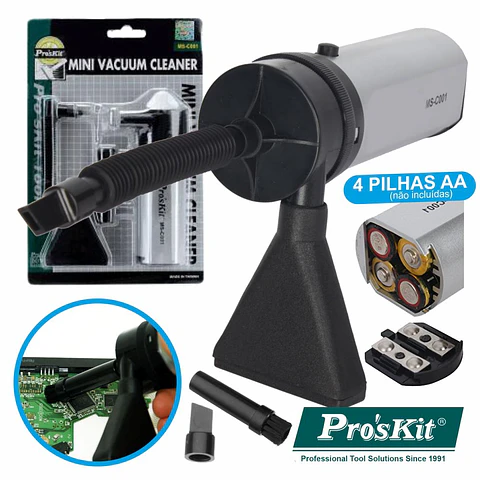 MINI ASPIRADOR PORTÁTIL A PILHAS PROSKIT