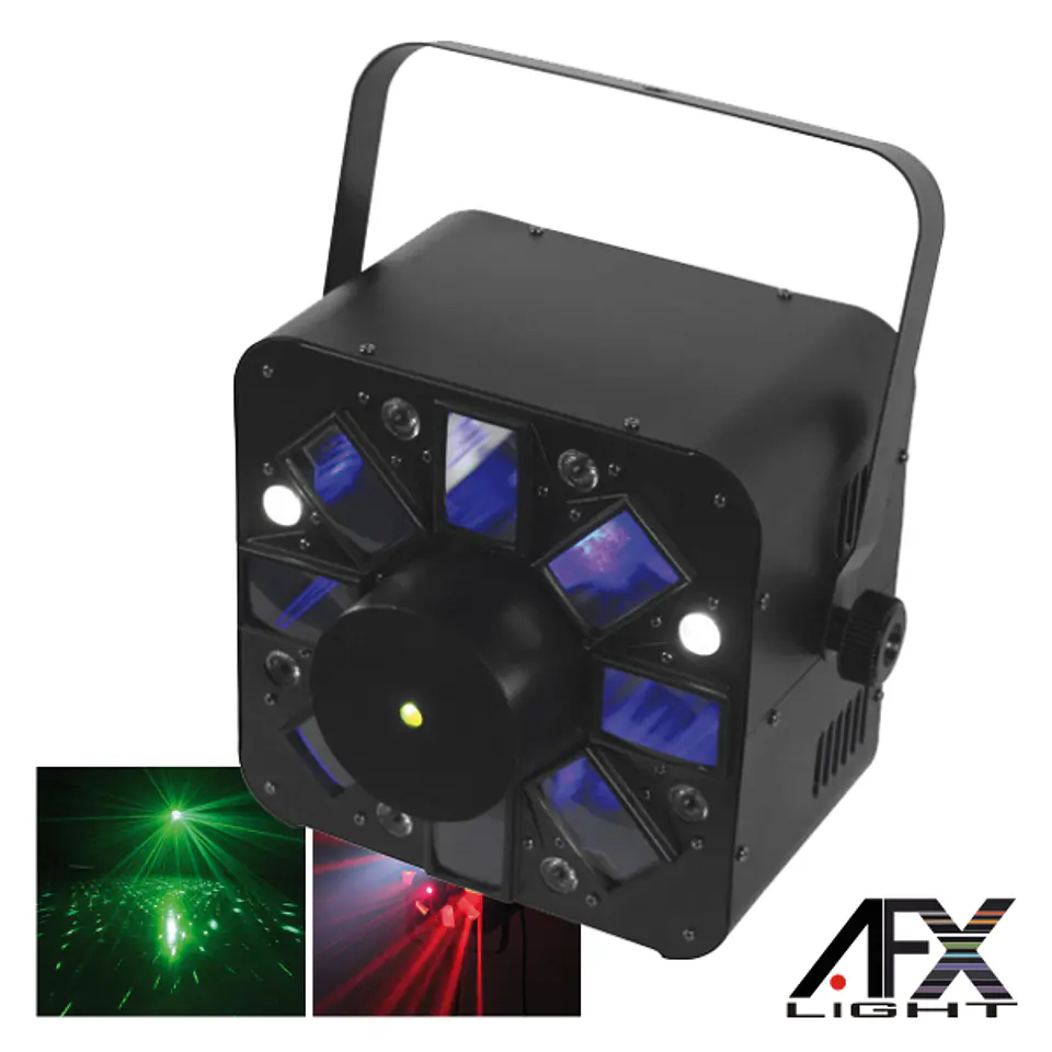 PROJETOR LUZ C/ 5 LEDS 3W RGBAW + 8 LEDS LASER DMX AFXLIGHT 1