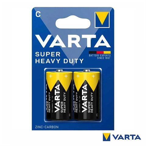 Pilha Zinco-Carvão Superlife R14/C 1.5V 2x Blister VARTA