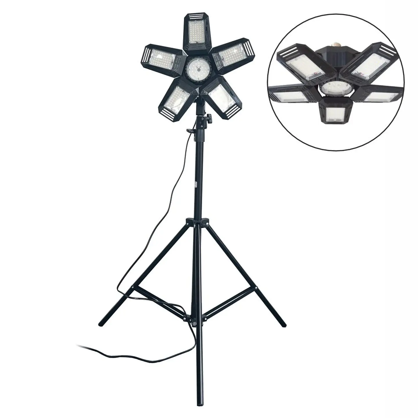 Foco LED C/ 5 Paineis Ajustáveis 55W 6500K IP20 C/ Tripé 1