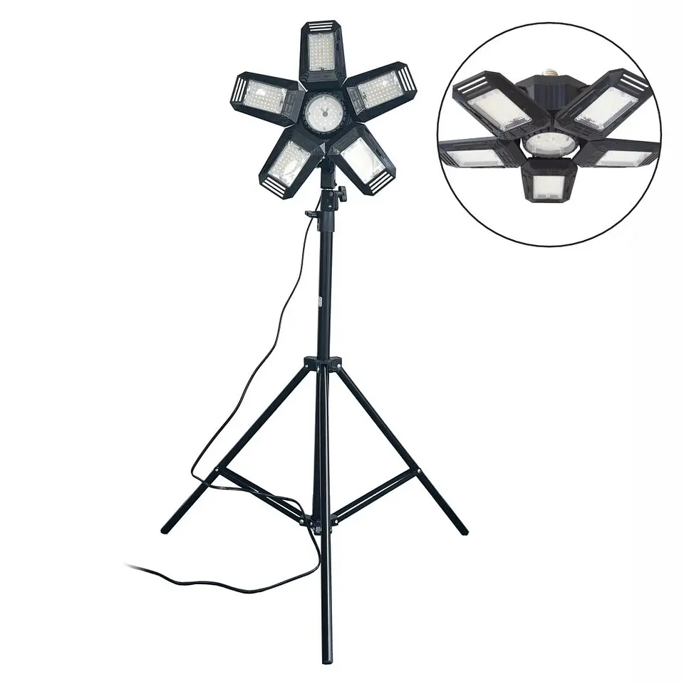 Foco LED C/ 5 Paineis Ajustáveis 55W 6500K IP20 C/ Tripé 1
