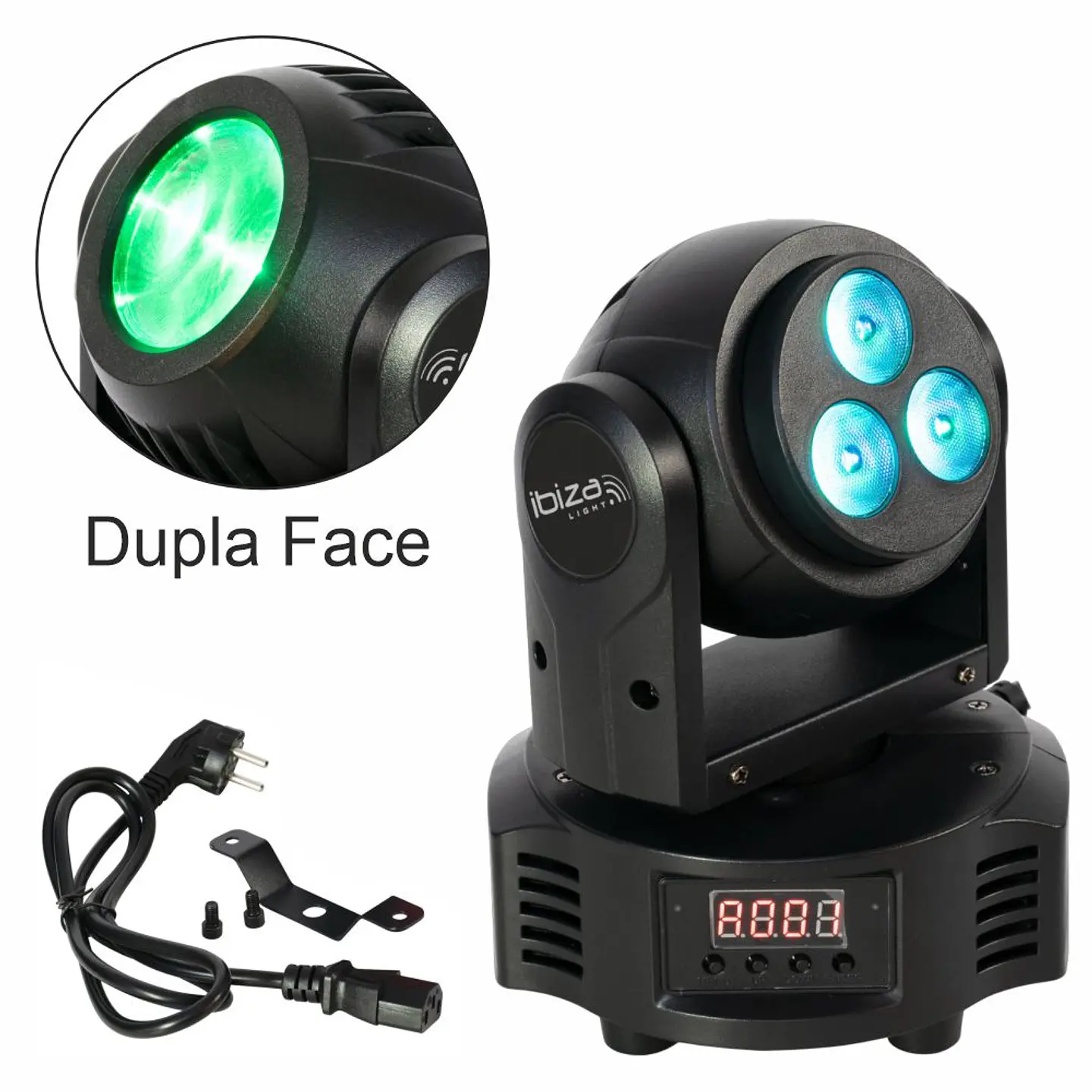 Moving Head 2 em 1 Beam/Wash 1x10W/3x6W RGBW DMX IBIZA 1