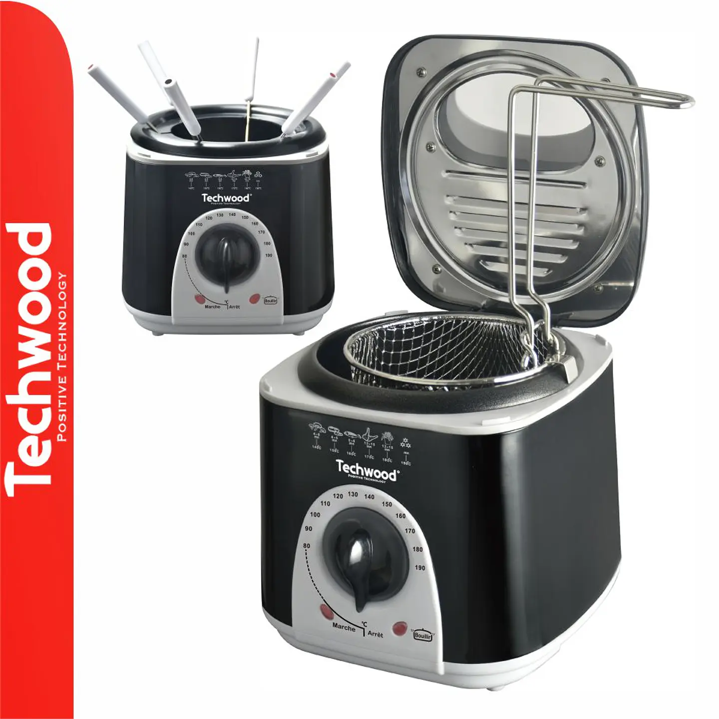 Fondue Elétrico C/ 6 Espetos 950W E Cesto P/ Fritar TECHWOOD 1