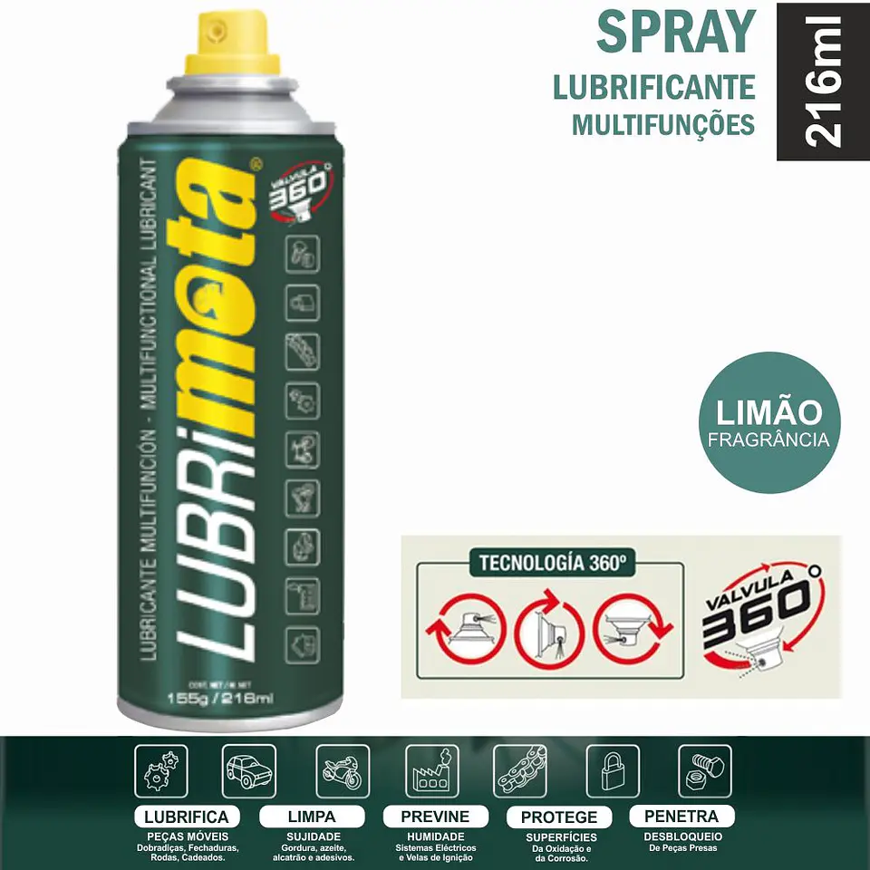 SPRAY LUBRIFICANTE MULTIFUNÇÕES 216ML 1